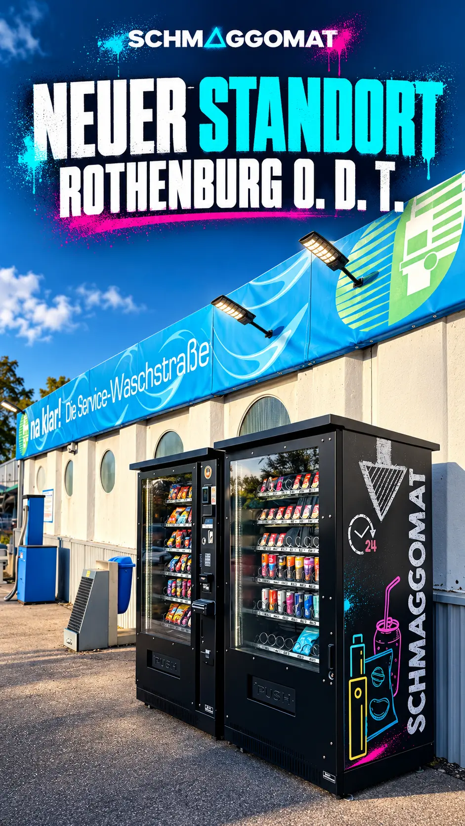 Neuer Schmaggomat an der NaKlar Autowaschstraße in Rothenburg ob der Tauber
